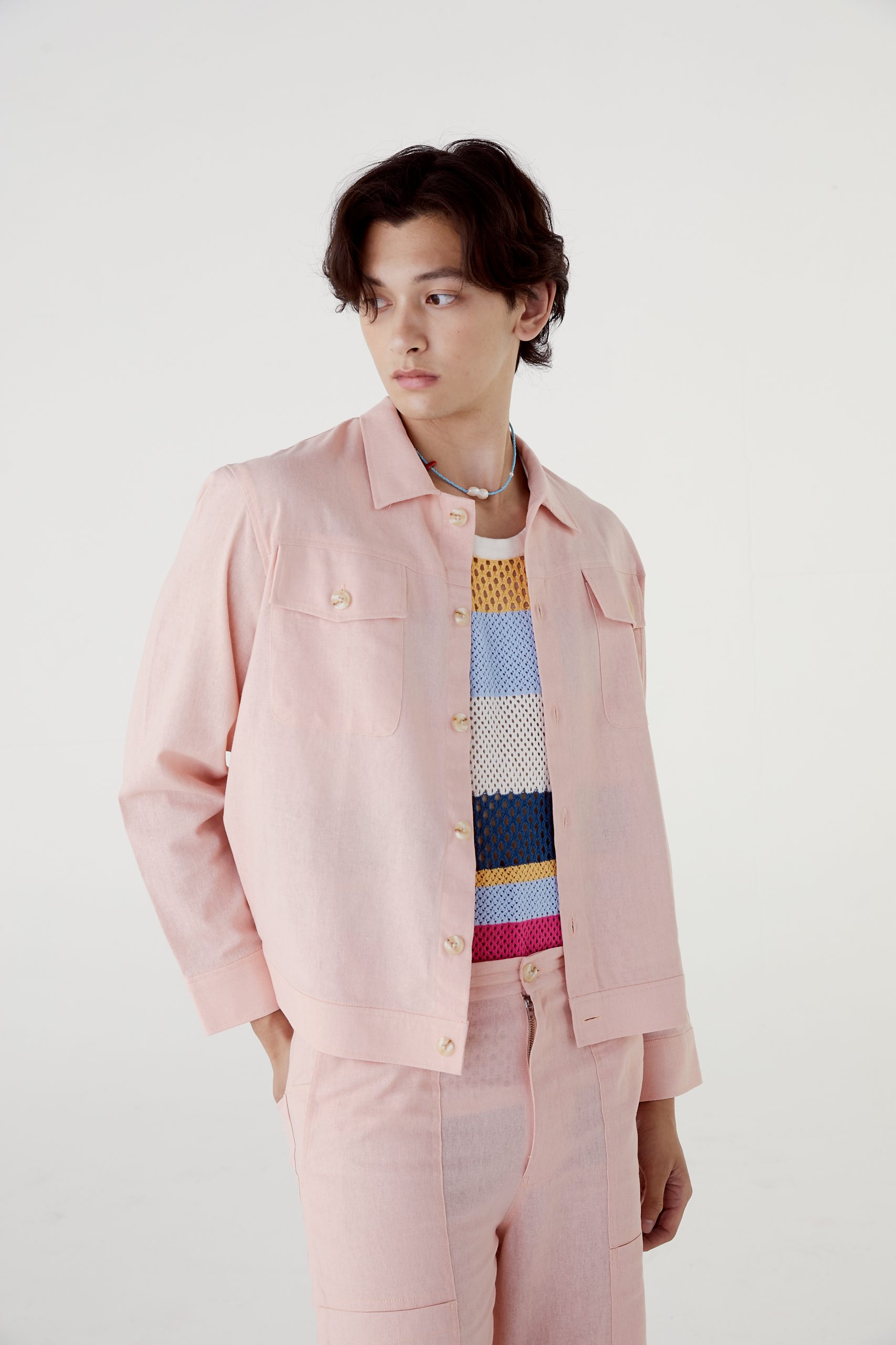 PINK TEXTURE COACH JACKET - Leisure Projects