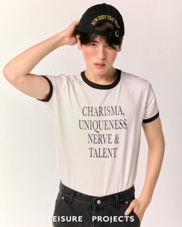 Charisma, Uniqueness, Nerve & Talent  Ringer tee