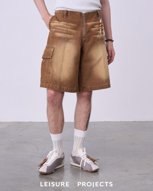BROWN Biker baggy cargo shorts
