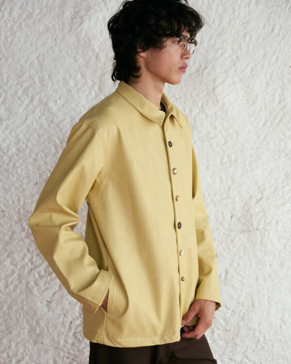 YELLOW BUTTONS LEATHER JACKET