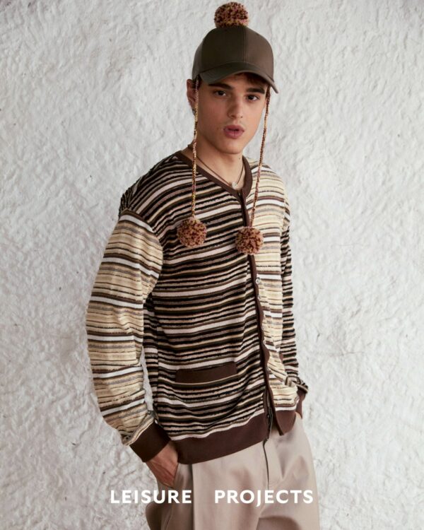Multi stripe cotton cardigan