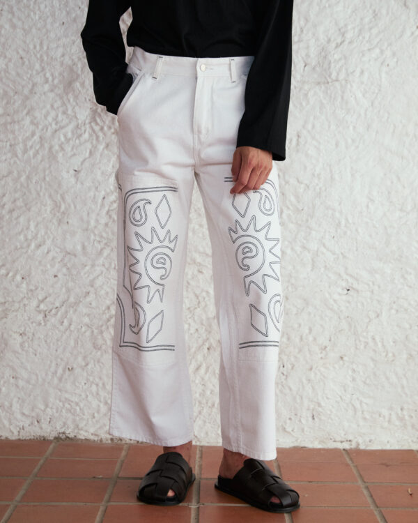 WHITE Western cargo Denim