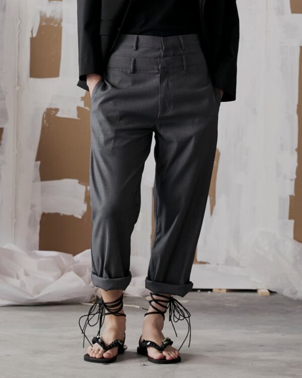 GREY Double waisted pants