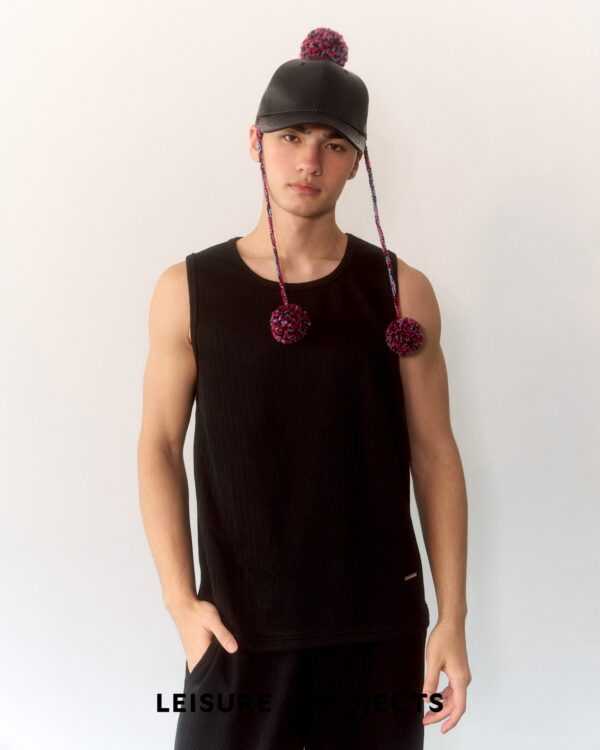 BLACK LIGHT KNIT tank top