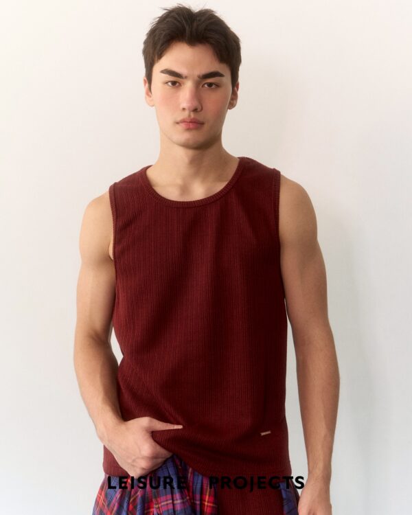 RED LIGHT KNIT tank top