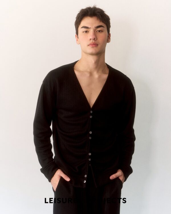 BLACK LIGHT KNIT CARDIGAN