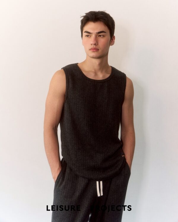 GREY LIGHT KNIT tank top